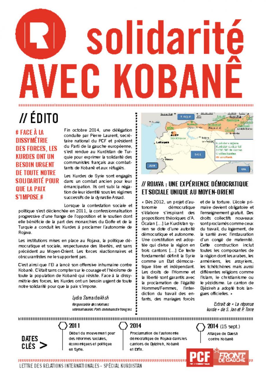 Solidarité avec Kobané (4 pages spécial)